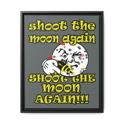 shoot the moon again - framed canvas art (dark grey)