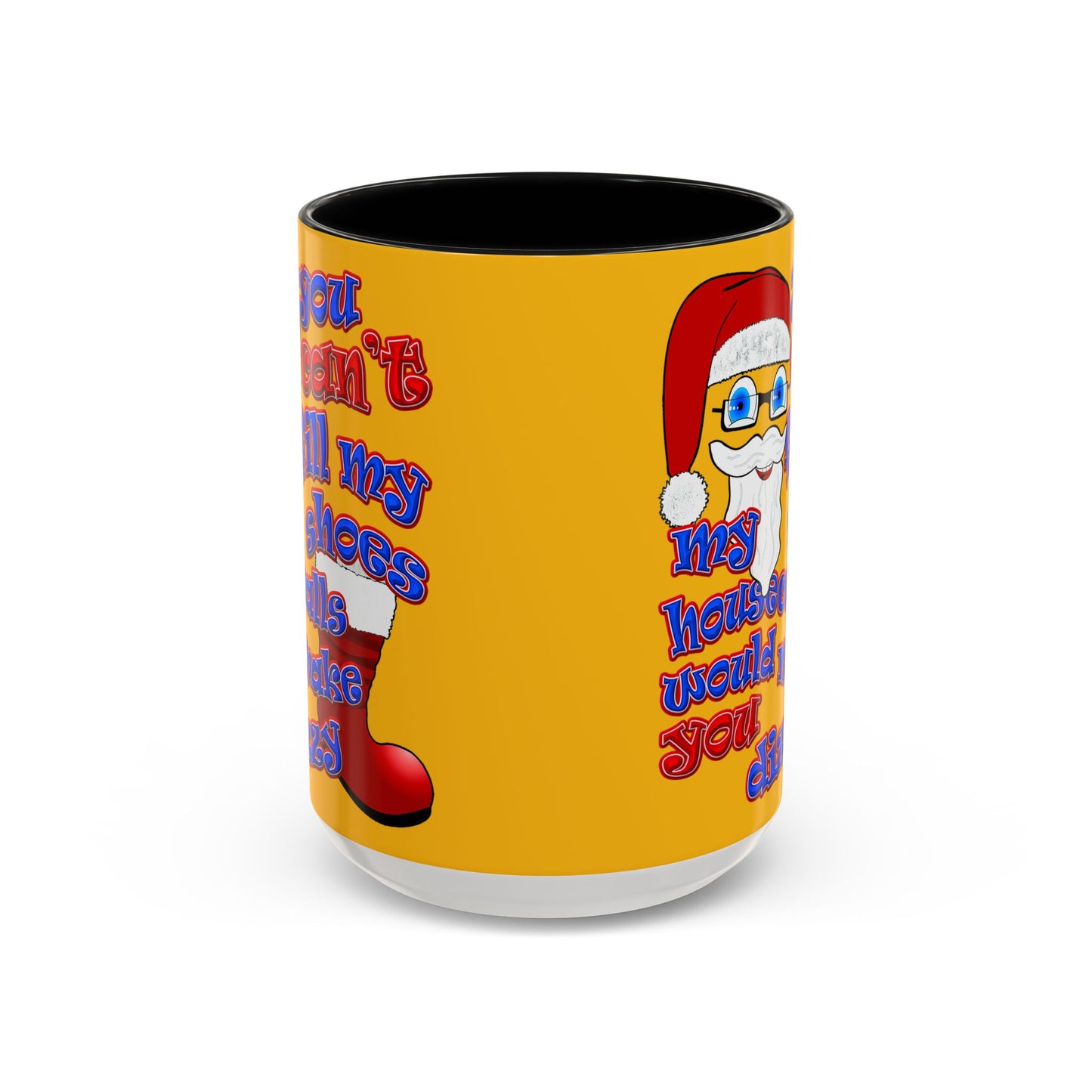 santa's shoes - Accent Mug (yellow)
