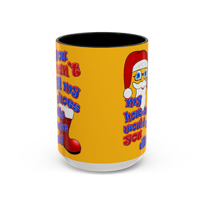santa's shoes - Accent Mug (yellow)