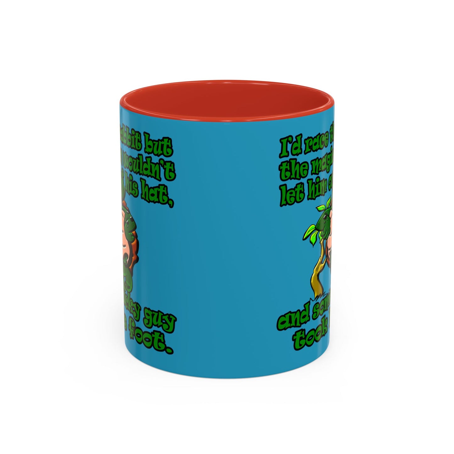 turtle race - Accent Mug (turquoise)