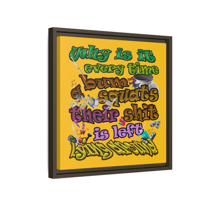 the bum's shit - framed canvas art (yellow)