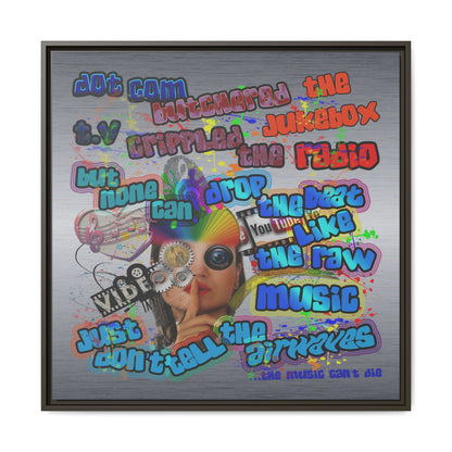 drop the beat - framed canvas art (brushed nickel)