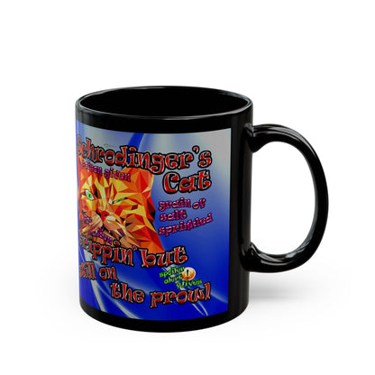 schrodinger's cat - Black Mug (blue-white wave)