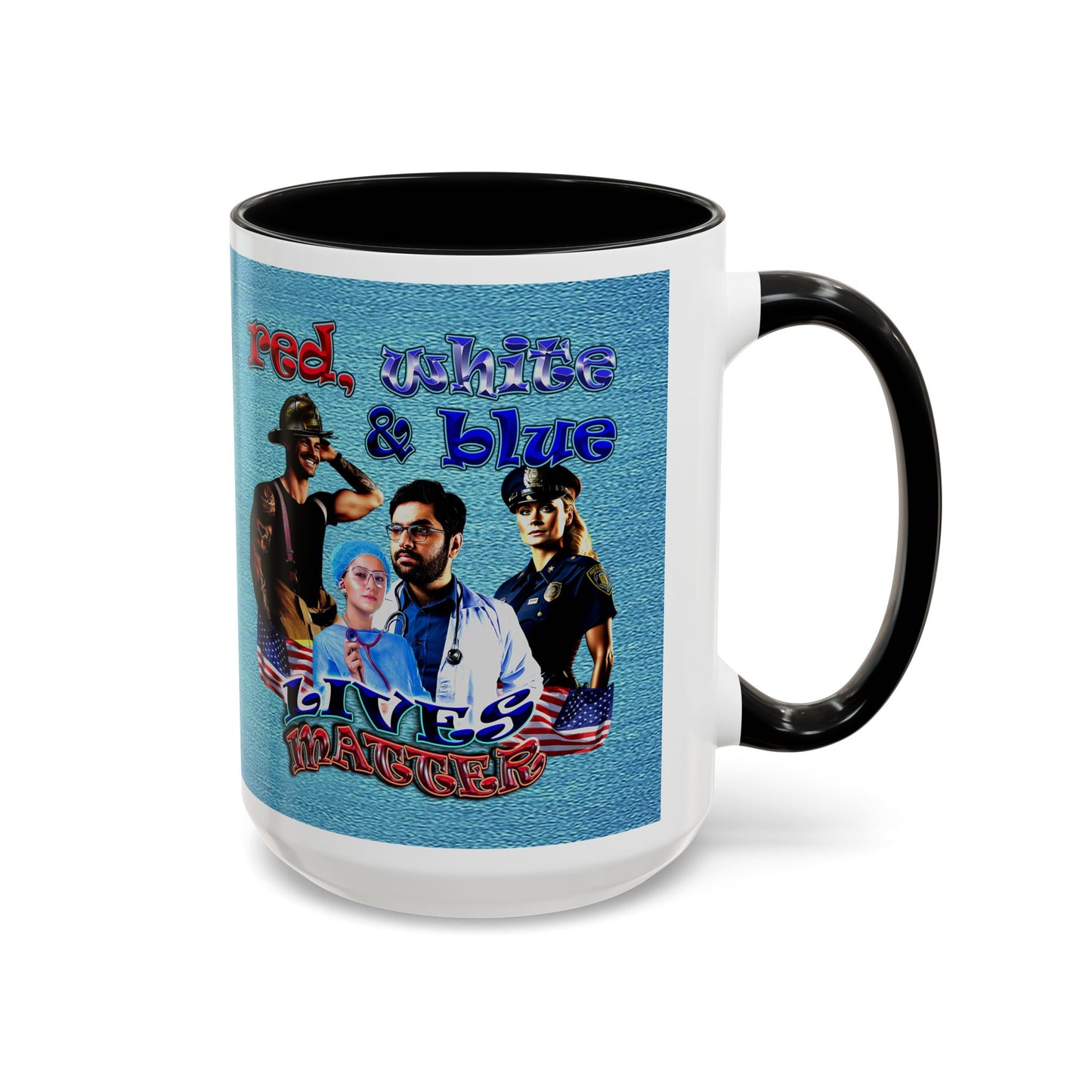 rw&b lives matter - Accent Mug (faded blue)