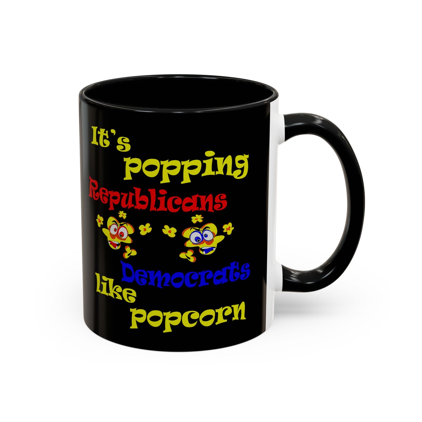 popping like popcorn - Accent Mug (black)