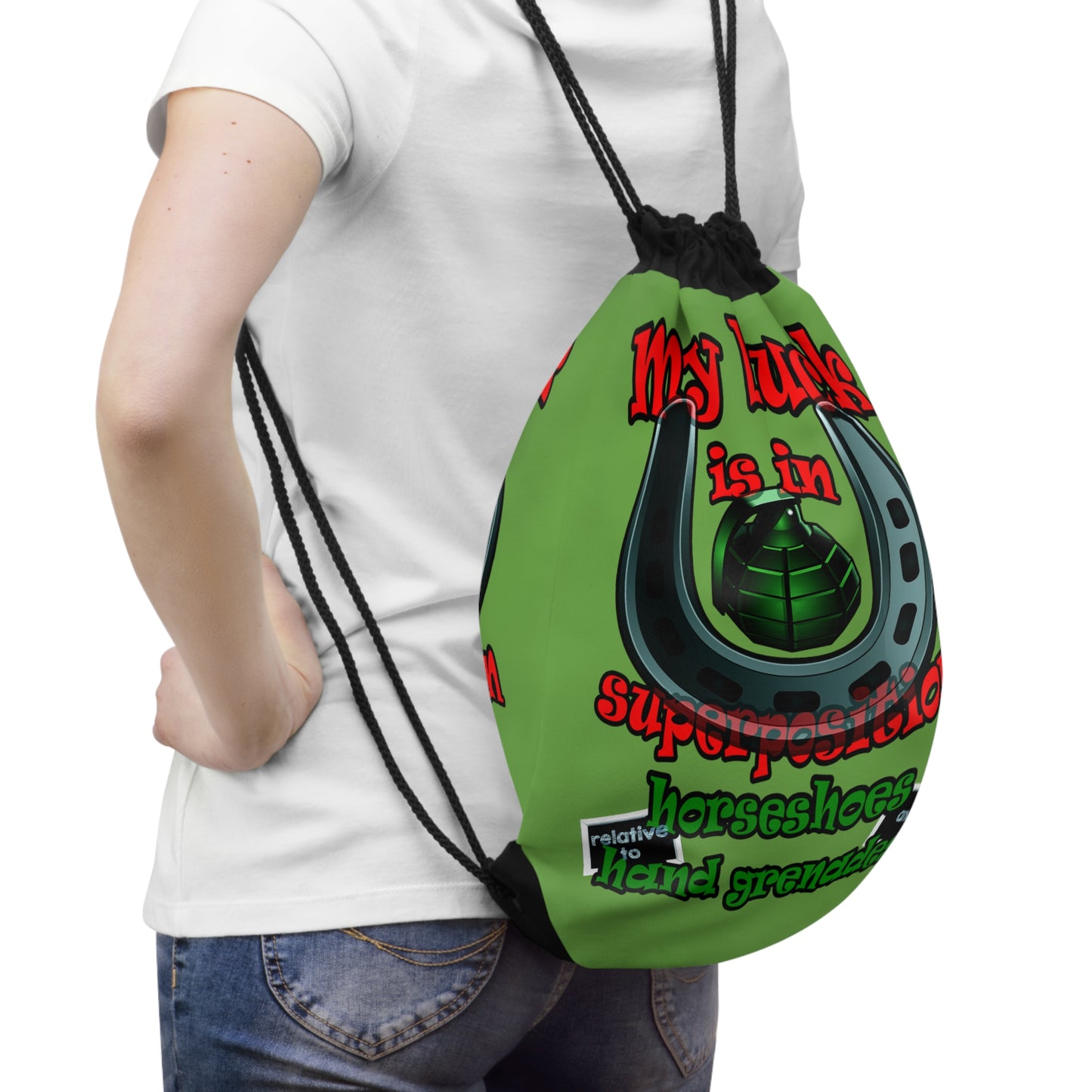 my luck - Drawstring Bag (green)