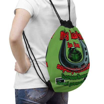 my luck - Drawstring Bag (green)