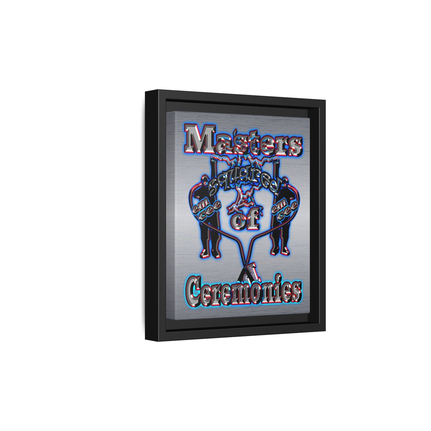 em cee squared - framed canvas art (brushed nickel)