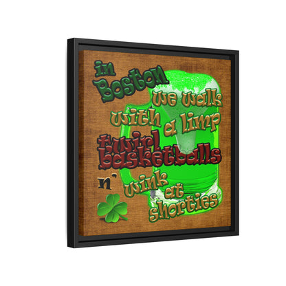 celtics logo - framed canvas art (brown papyrus)