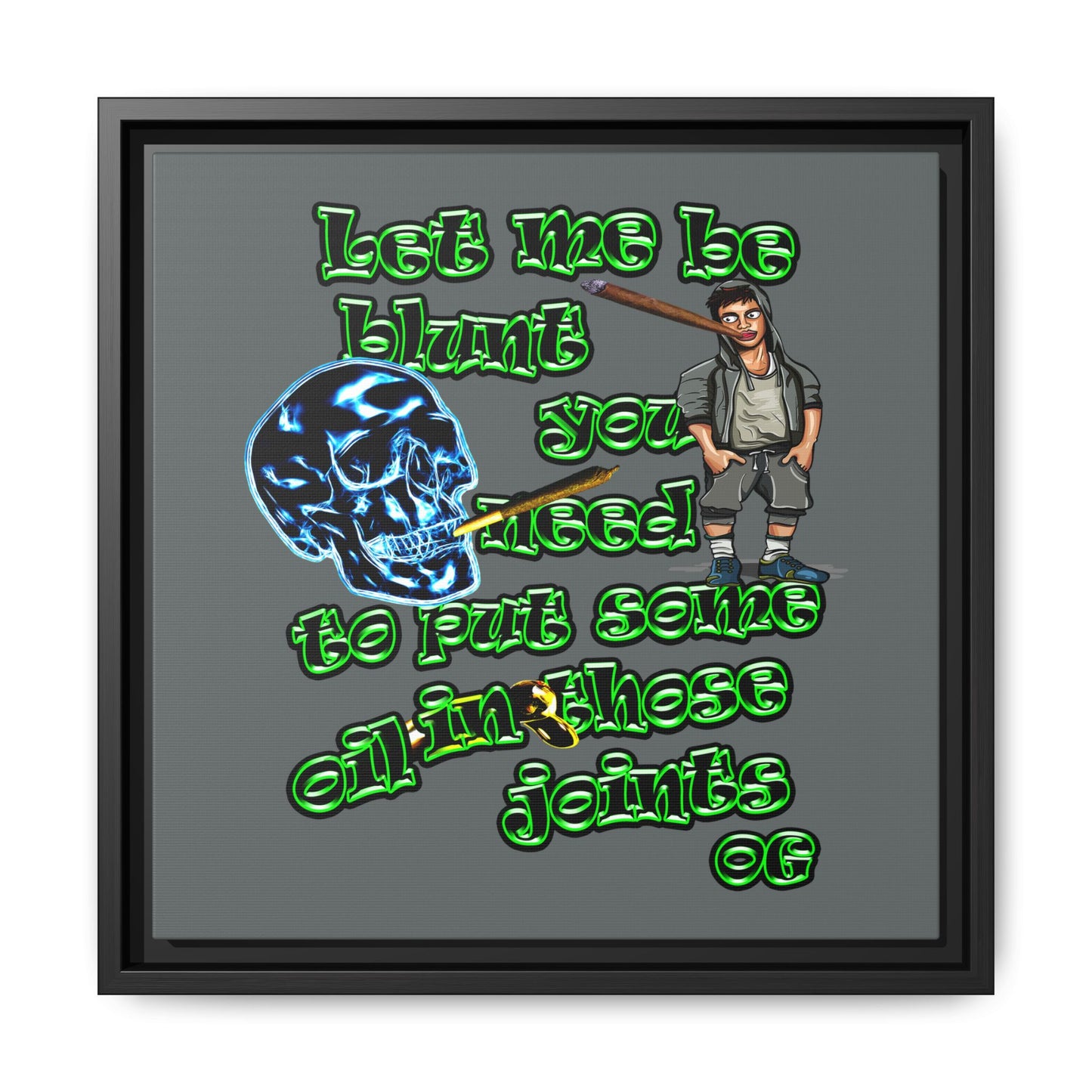 og - framed canvas art (dark grey)
