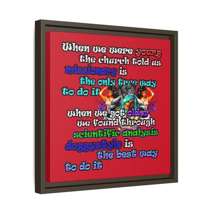 doggystyle - framed canvas art (dark red)