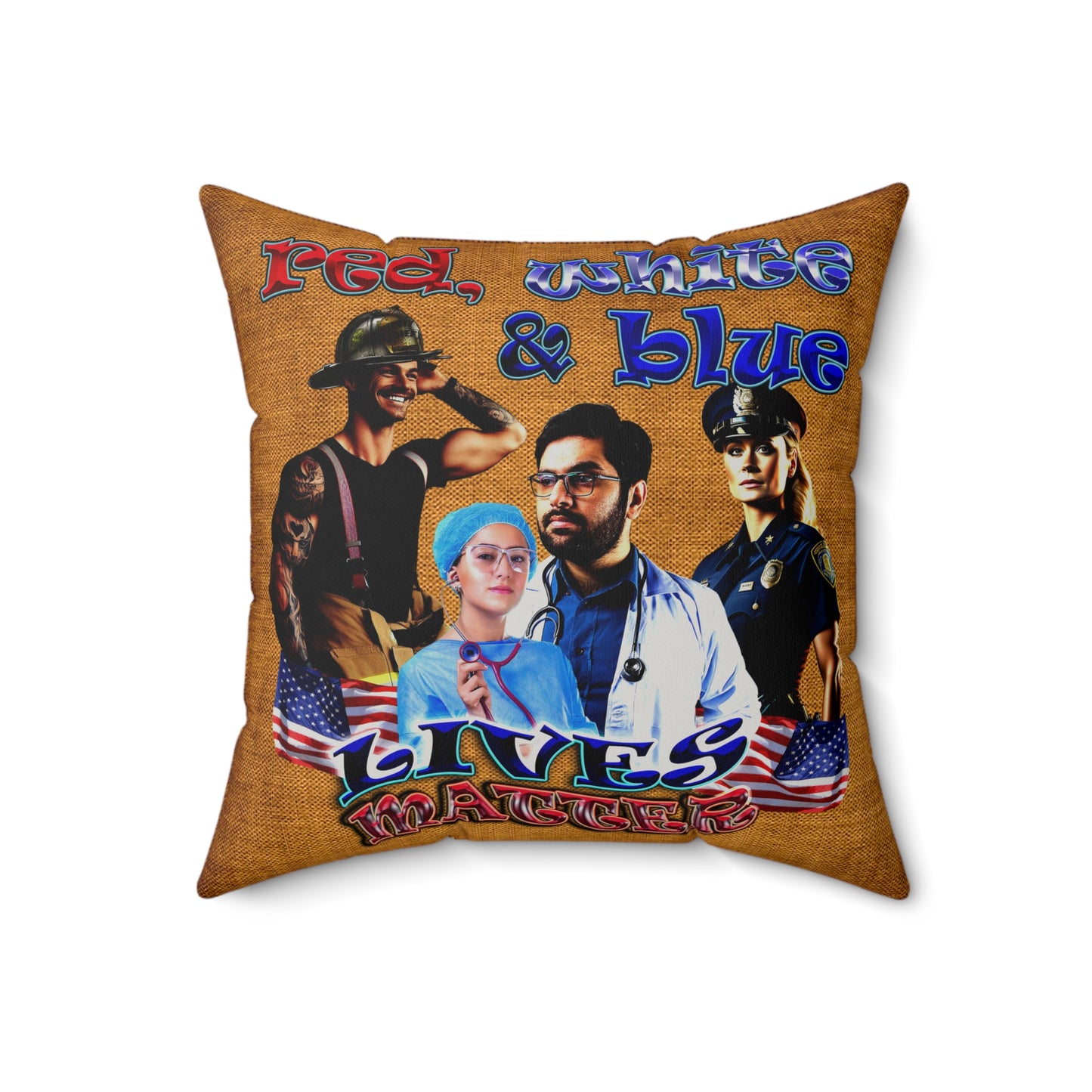rw&b lives matter - Faux Suede Square Pillow - (dichromatic brown papyrus)