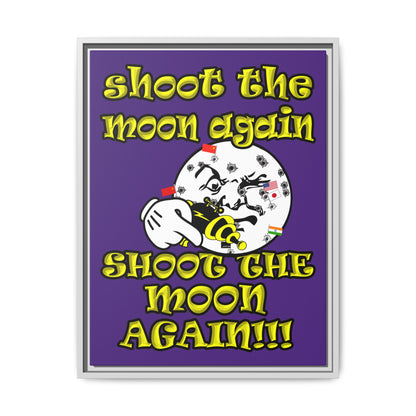 shoot the moon again - framed canvas art (purple)
