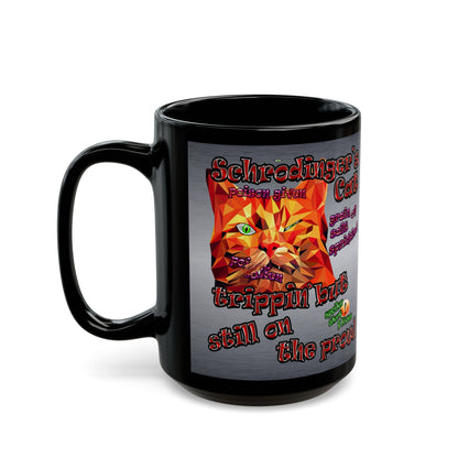schrodinger's cat - Black Mug (brushed nickel)