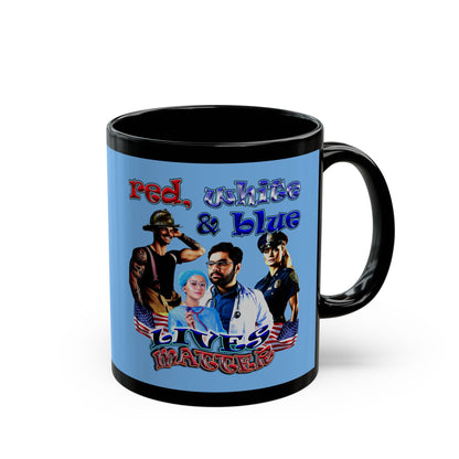 rw&b lives matter - Black Mug (light blue)
