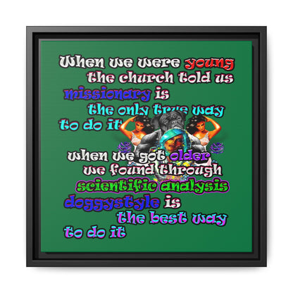 doggystyle - framed canvas art (dark green)