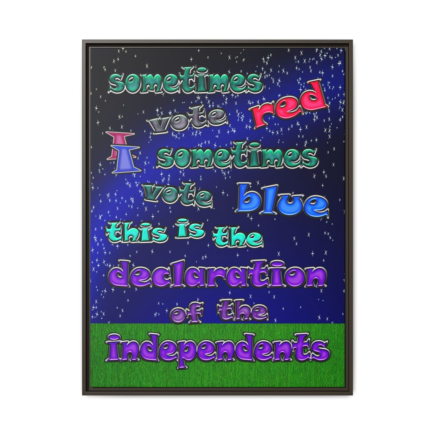 declaration of the independents - framed canvas art ('snoops' background)