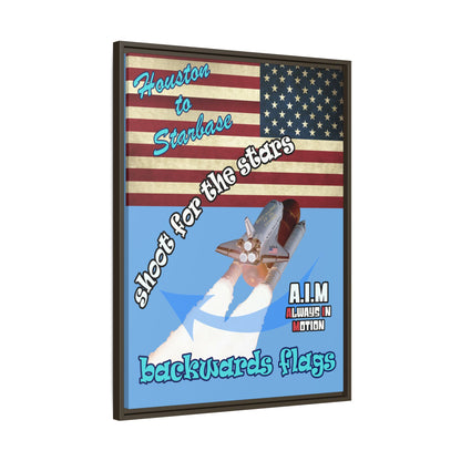 shoot for the stars - framed canvas art (light blue)
