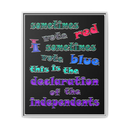 declaration of the independents - framed canvas art (black)