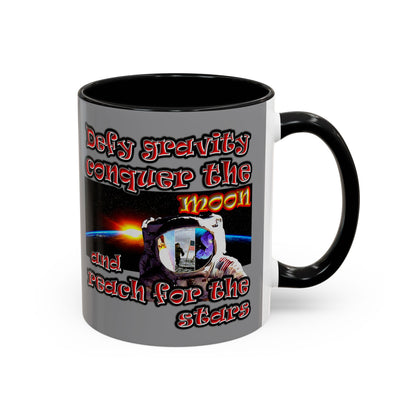 defy conquer reach - Accent Mug (grey)