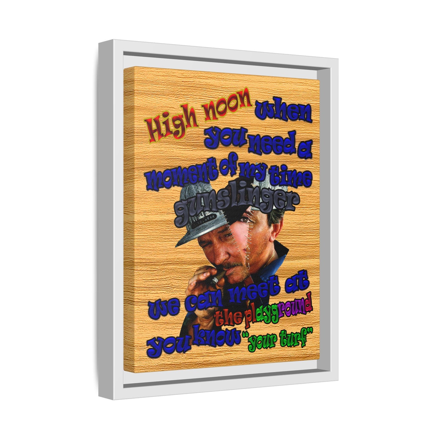 high noon - framed canvas art (butterscotch wood finish)