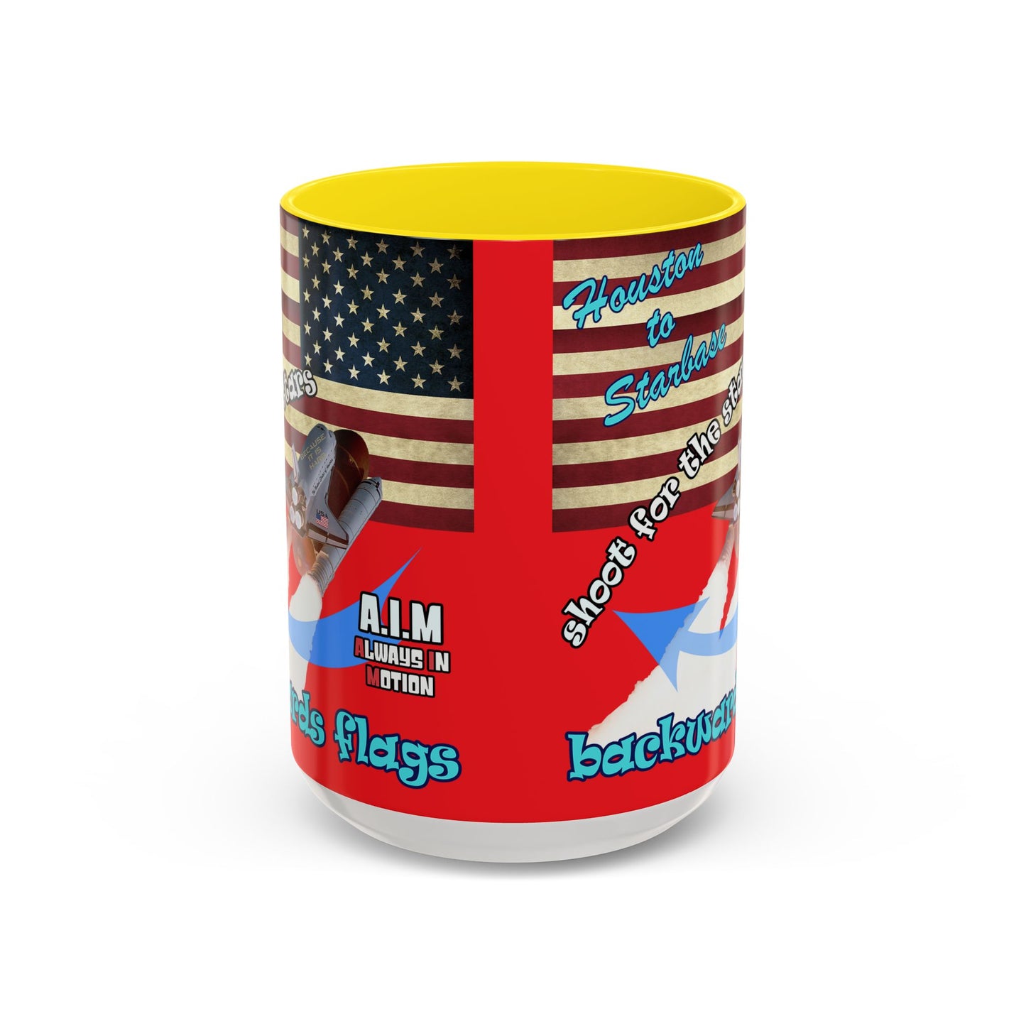 shoot for the stars - Accent Mug (red)