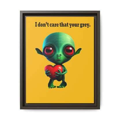I don't care that your grey - framed canvas art (yellow)