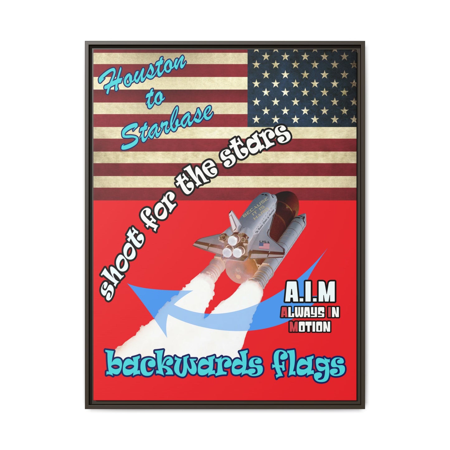 shoot for the stars - framed canvas art (red)