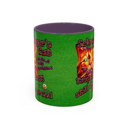 schrodinger's cat - Accent Mug (green turf)