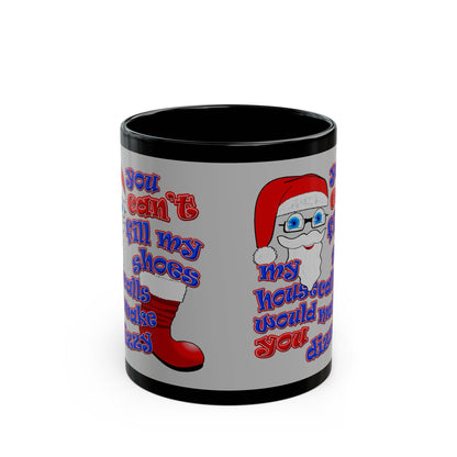 santa's shoes - Black Mug (light grey)