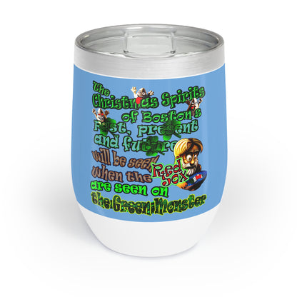 christmas spirits of boston - Chill Wine Tumbler (light blue)