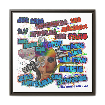 drop the beat - framed canvas art (white)
