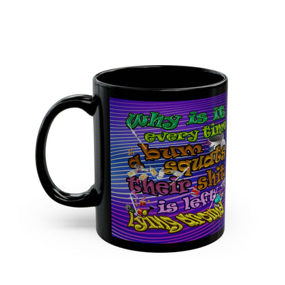 the bum's shit - Black Mug (purple wave)