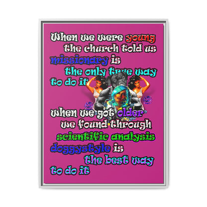 doggystyle - framed canvas art (pink)