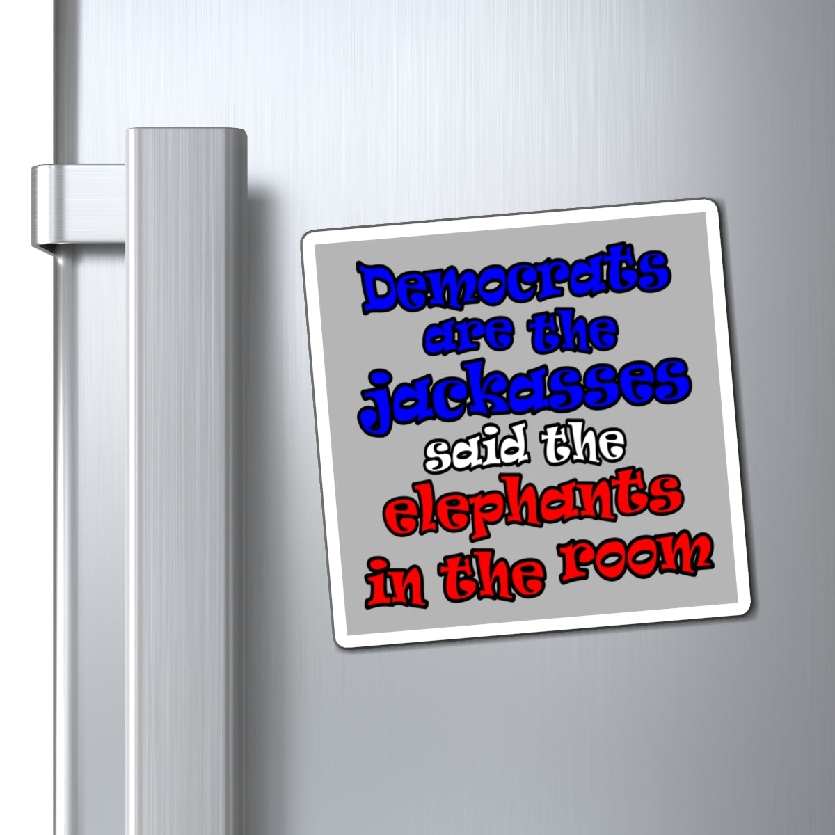 donkeys and elephants - Magnets - (light grey)