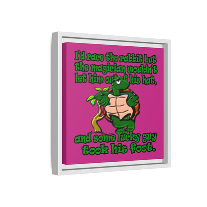 turtle race - framed canvas art (pink)