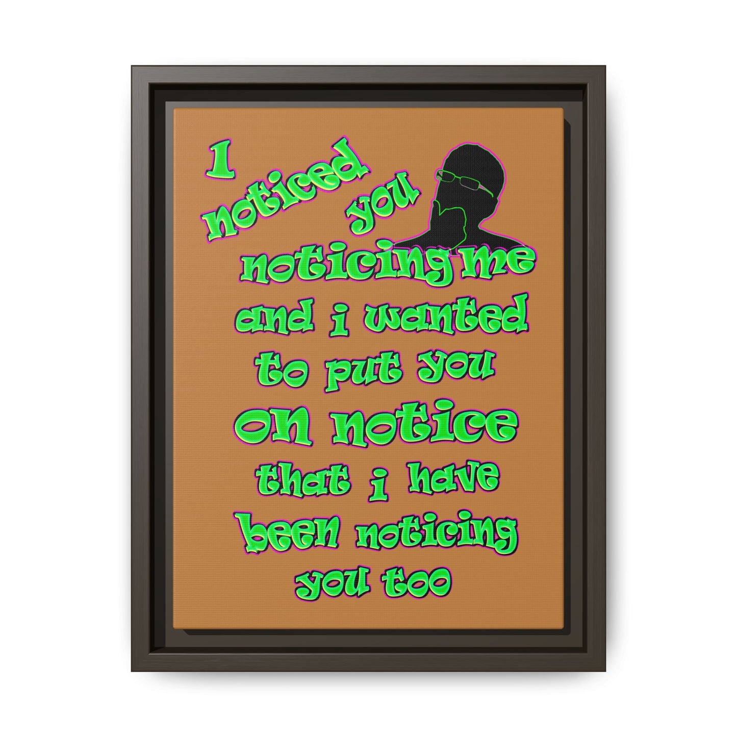 noticed you noticing - framed canvas art (light brown)