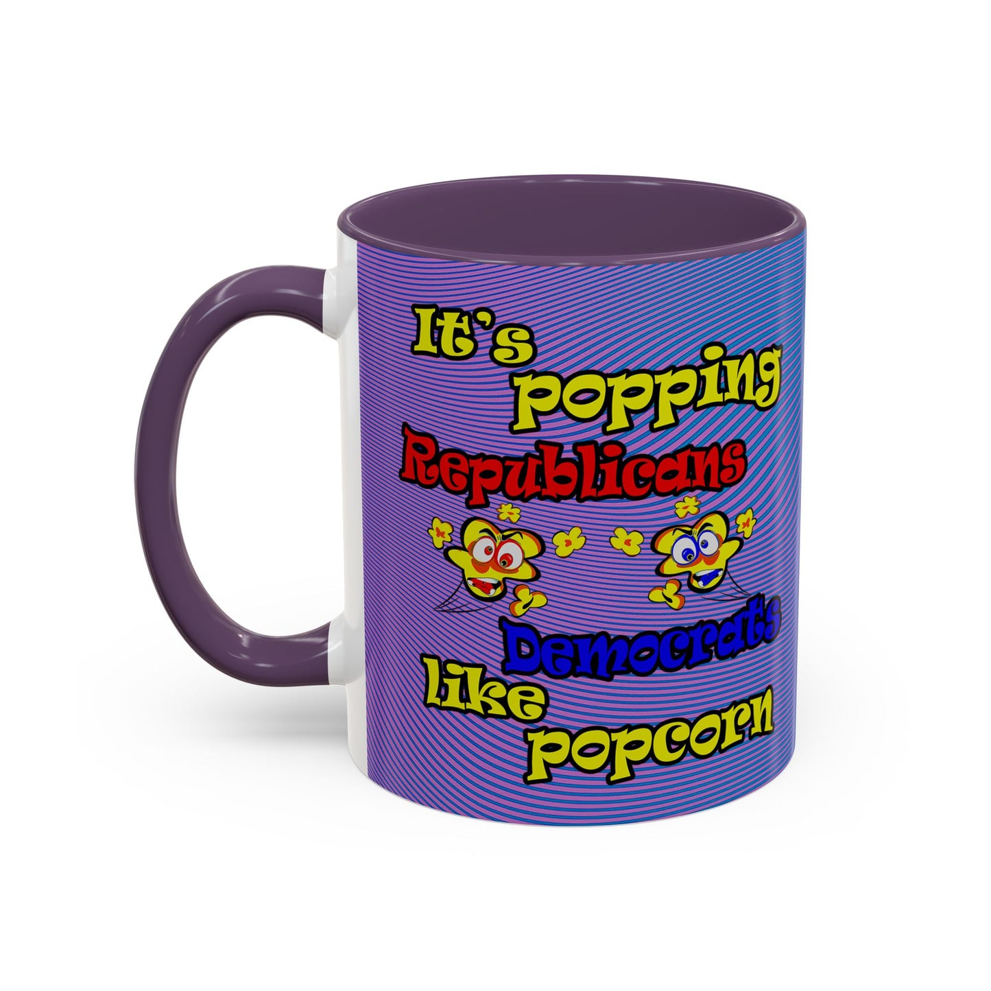 popping like popcorn - Accent Mug (light blue-purple wave)