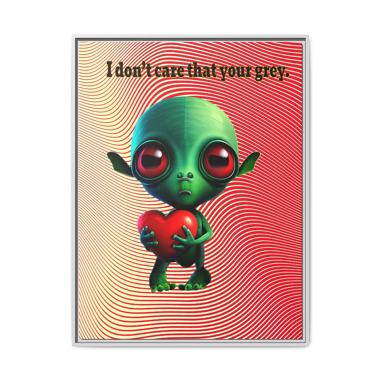 I don't care that your grey - framed canvas art (yellow-orange wave)