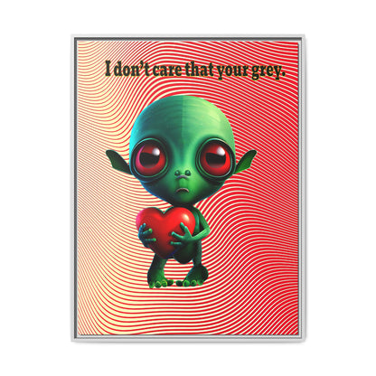 I don't care that your grey - framed canvas art (yellow-orange wave)