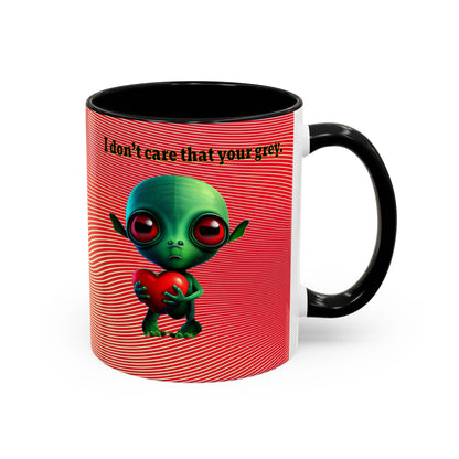 I don't care that your grey - Accent Mug (yellow-orange wave)