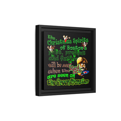 christmas spirits of boston - framed canvas art (black)