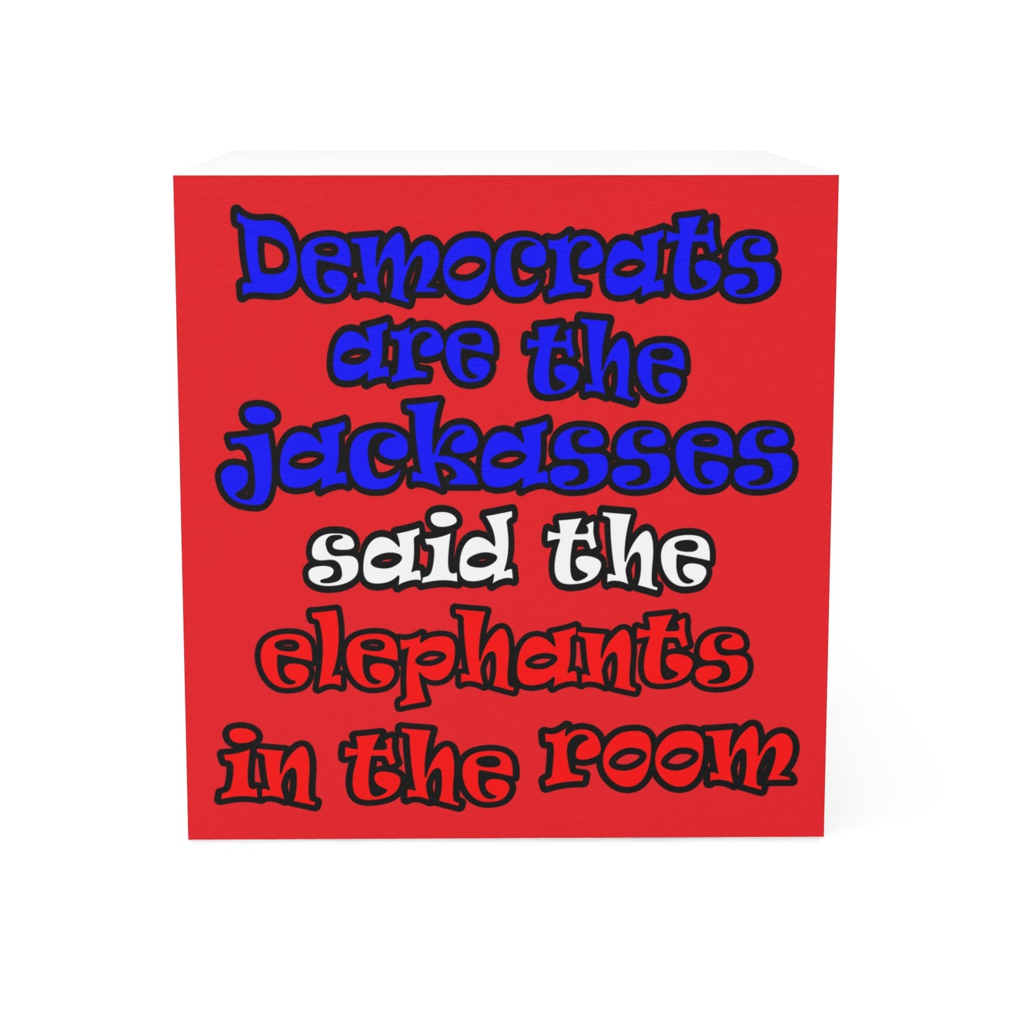 donkeys and elephants - note cube (red)