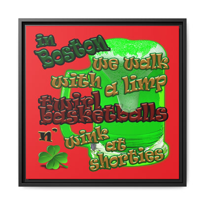celtics logo - framed canvas art (red)