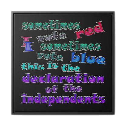 declaration of the independents - framed canvas art (black)