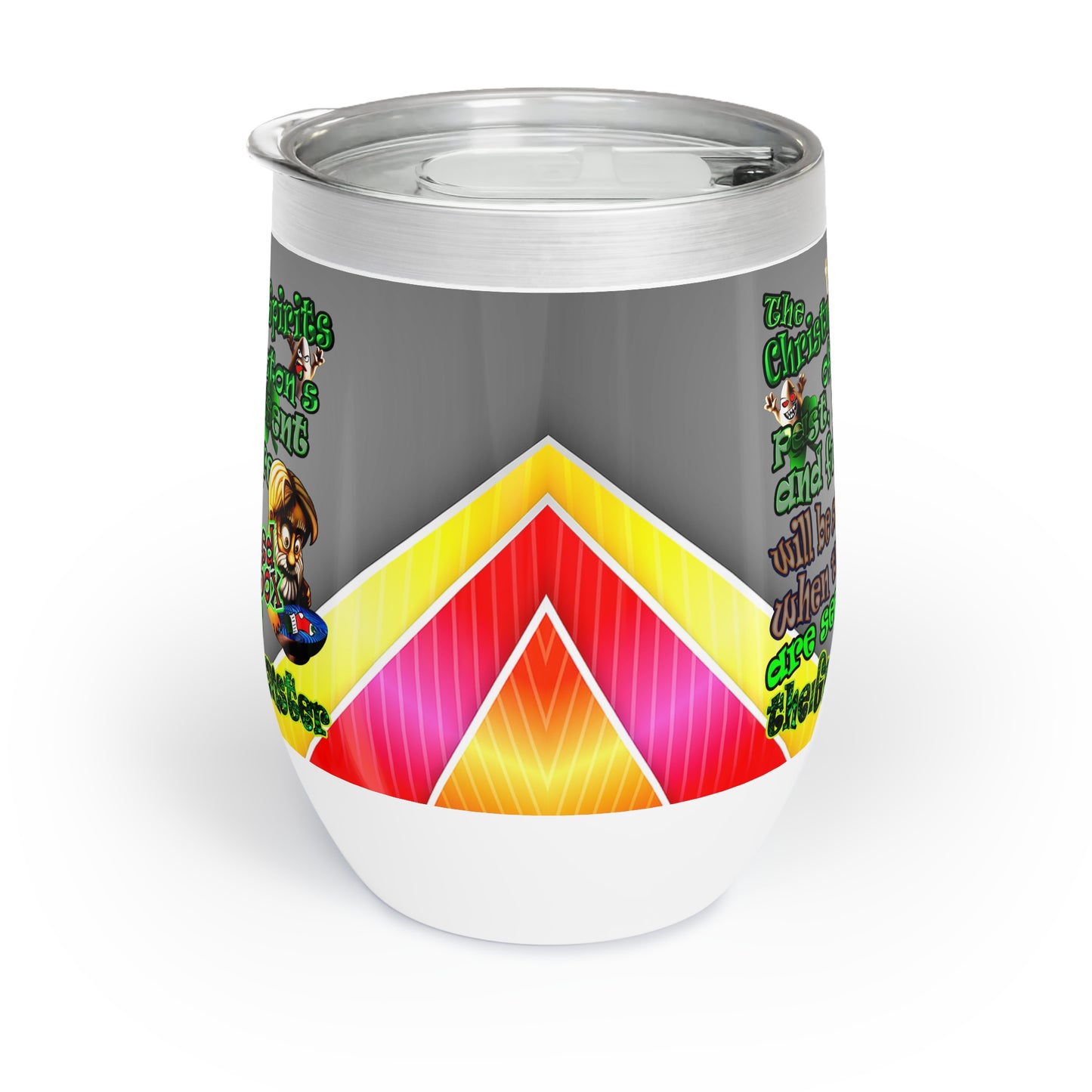 christmas spirits of boston - Chill Wine Tumbler (rainbow split)
