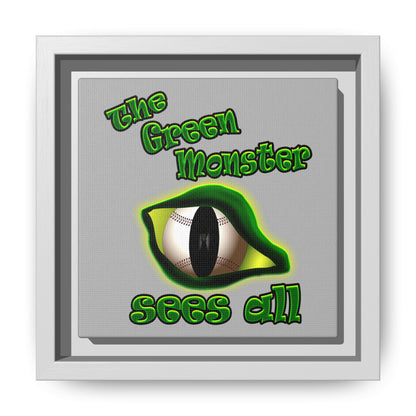 green monster - framed canvas art (light grey)