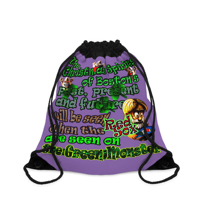 christmas spirits of boston - Drawstring Bag (light purple)