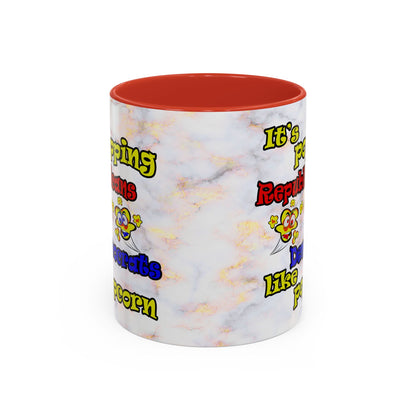 popping like popcorn - Accent Mug (white marble)