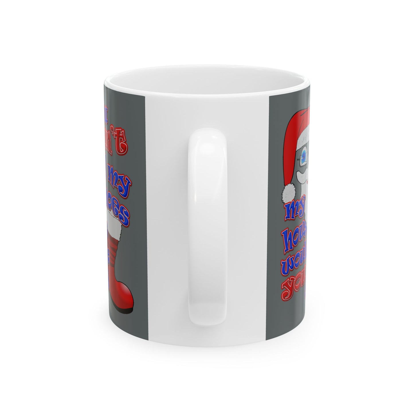 santa's shoes - White Mug (dark grey)